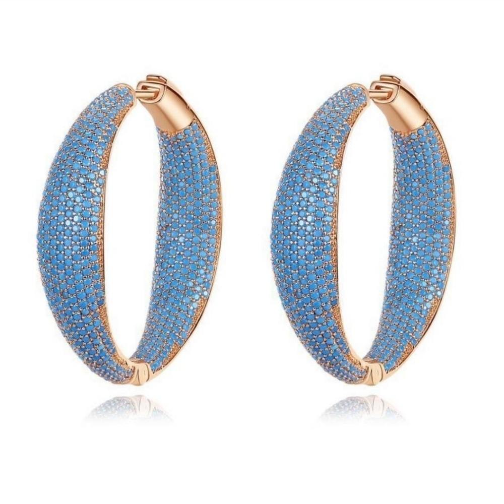 Luxury Design Big Loop Hoop Micro Paved Earrings